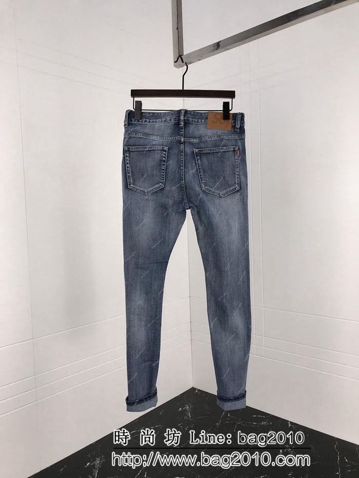 SUPREME 18ss專櫃新款 全身suPreme印花 淺藍色 男款牛仔褲 ydi2406
